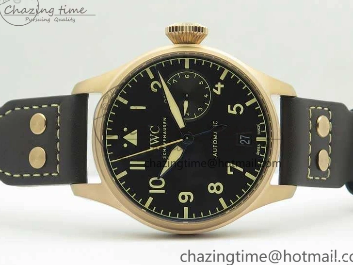 MIROTIME 0331 Big Pilot IW510301 Satin-Polished RG YLF Best Edition Black Dial On Leather Strap A Flexible 7222